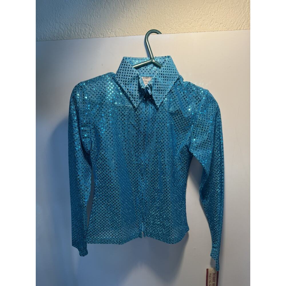 Lot of 2 Hobby Horse Dazzle Youth Western Show Shirts Large Zip Equestrian NWT - Picture 13 of 16